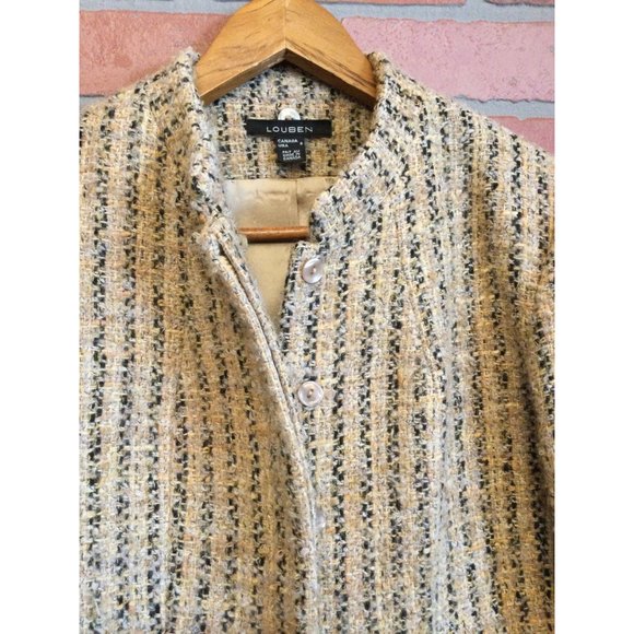 Louben Alpaca Wool Mohair Cotton Tweed Blazer Jacket Size 6 - Picture 3 of 6